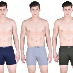 dollar bigboss Pack of 3 Combed Cotton Plush-Backed Waistband Solid Men Trunk-picture-22