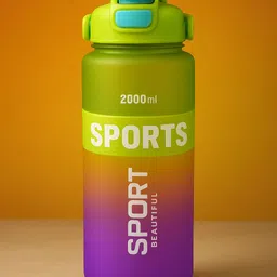 grafftee Sports Water Bottle 2000ml | Large Capacity Leakproof Gym & Travel Bottle 2000 ml Water Bottle image 3