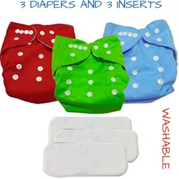 smoky Reusable and Washable Cotton Cloth Diapers for Baby with Insert Pads image 1