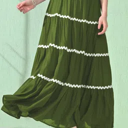 amar fashion Women Solid Regular Green Skirt image 1