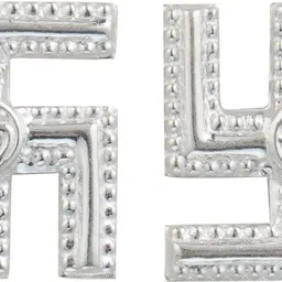 darshraj 925 Pure Silver(Chandi) Sterling Silver Swastik for Puja Temple - 92.5% Pure Pack Of 2 (3.640GM) Decorative Showpiece-2.5 cm-picture-36