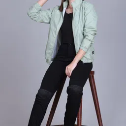 SANHOK Waterproof Polyester Windcheater Sports Gym Running Travel Sunscreen Jacket Solid Women Wind Cheater image 4