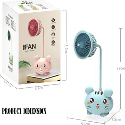 Spiaty Cute Cartoon Kitten Rechargeable Handheld Mini USB Fan with Pencil Sharpener UFAN008 USB Fan image 4