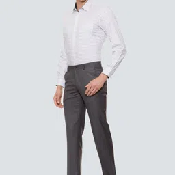 louis philippe Men Regular Fit Grey Polyester Trousers image 4