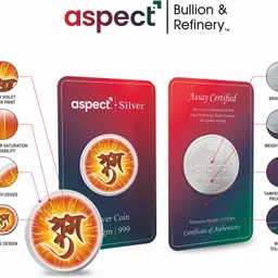 aspect bullion & refinery Shubh W-V1Z S 999 50 g Silver Coin image 3