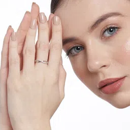 zavya Infinity Bond 925 Sterling Silver Ring Sterling Silver Cubic Zirconia Rhodium Plated Ring image 2