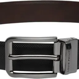 louis philippe Men Formal Brown Genuine Leather Reversible Belt image 1