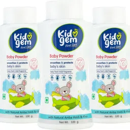 kidogem Baby Powder with Amba Haldi & Almond Oil for Daily Use-picture-10