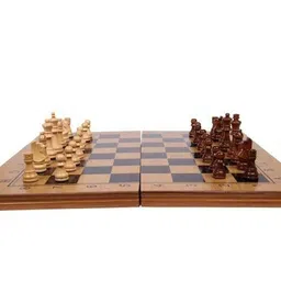 Folding jUMBO 3 in 1 Wooden Chess/Checkers/Backgammon Board game- Multi-colo 46.99 cm Chess Board-image-23