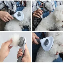 petfun Auto Slicker Brush Oval for Pets | Gentle & Effective Grooming Tool for Dogs Slicker Brushes for Dog & Cat image 4
