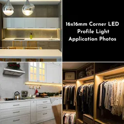 abaj (16x16mm) Aluminium Round LED Strip Lights LED Corner Channel Profile Pack of 8 0 W 100 cm Tube Light image 4