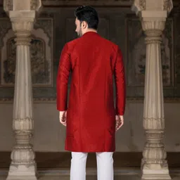 dhasu trendz Men Checkered, Self Design Jacquard Straight Kurta image 2