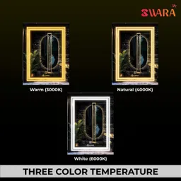 flipkart perfect homes Rectengale18x24 Inch Wall-Mounted LED Mirror with Smart Sensor and 3-Color Light Bathroom Mirror image 4