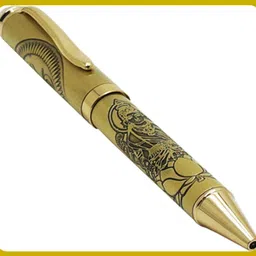 parmarth enterprises Divine Metal Pen with Goddess Laxmi & Shubh Labh Engravings Gold-Plated Clip Ball Pen-picture-11