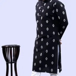 tibra collection Men Printed Cotton Blend Straight Kurta image 5
