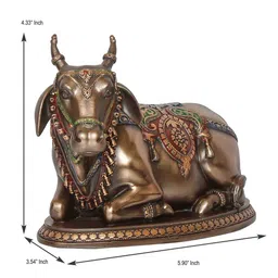 Gold Polyresin and Bronze Nandi Idol by eCraftIndia image 4
