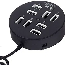 LipiWorld Round 8-Port USB 2.0 Hub Portable Splitter Adapter 8-Port Hub (Black) USB Hub-picture-17