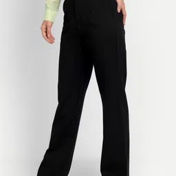 broadstar Women Loose Fit Black Lycra Blend Trousers-picture-27