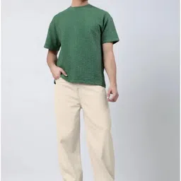white leapard Men Relaxed Fit Mid Rise Beige Jeans image 3
