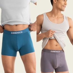 damensch Pack of 2 Combed Cotton Stretch Anti-Bacterial Solid Men Trunk-picture-49