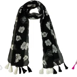 Printed Chiffon Women Multicolor Scarf, Stole, Fancy Scarf-image-27