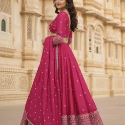 pmd fashion Embroidered Semi Stitched Lehenga Choli image 4