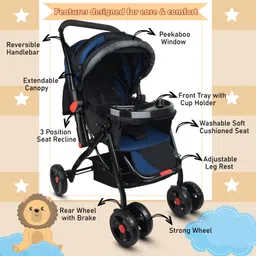 kriddo baby pram Stroller,easy fold ,for new born baby kids,0-3 years. Pram image 2
