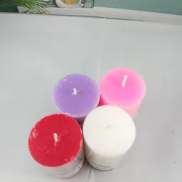 aatiutik Rose, Strawberry, Jasmine, Lavender Scented Pillar Candle Set of 4 Fragrance Wax Candle image 3