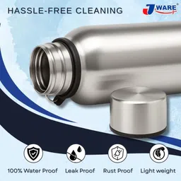 jware Premium Stainless Steel Leak Proof & Freezer Safe || 2 Piece Set Of Waterbottle 1000 ml Water Bottle image 3