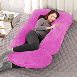 jojo j shape Polyester Fibre, Microfibre Solid Pregnancy Pillow Pack of 1 image 3