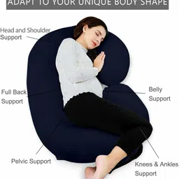 wild mint ultra soft c shaped pregnancy pillow Microfibre Solid Pregnancy Pillow Pack of 1 image 3
