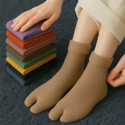 Women Solid, Self Design Mid-Calf/Crew-image-3