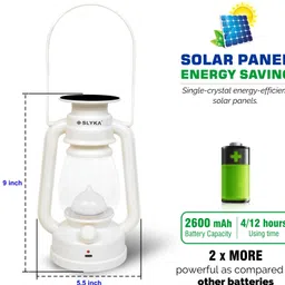slyka LED Lantern With 1st Step Night Lamp Solar Rechargeable 4 hrs Lantern Emergency Light image 3