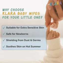 klara 99%Pure Water Baby Wipes with Aloe Vera,Rash-Free(72 Wipes Each Pack,Pack of 4) image 5