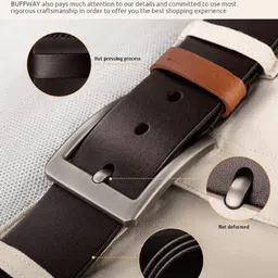 killer Men Formal, Casual, Party Brown Genuine Leather Belt image 2