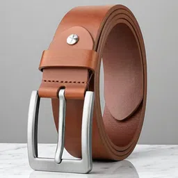 roadster Men Formal Tan Genuine Leather Belt image 1