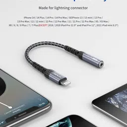 Zeitel Silver Lightning to 3.5mm Headphone Adapter Compatible with iPhone 14 13 12 11 X Phone Converter image 4