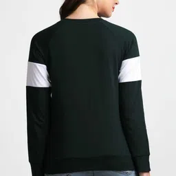 db fashion Women Colorblock Round Neck Cotton Blend Black T-Shirt image 2