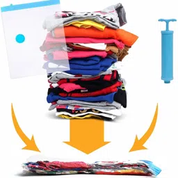 sbts Reusable Ziplock Vacuum Storage Space Saver Bag for Clothe with Travel Hand Pump High Volume Storage Vacuum Bags image 3