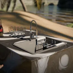 lorazzo Quartz Kitchen Sink - 21X18 Vessel Sink-picture-18