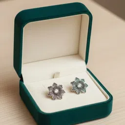 pinki Beautiful combo earing Brass, Sterling Silver, Cobalt, Stone, Resin, Bronze, Alloy, Silver, Crystal Magnetic Earring, Stud Earring, Hoop Earring, Plug Earring, Earring Set image 2