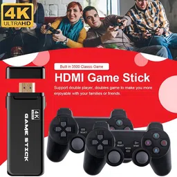 Omphalos Wireless video games for tv gaming, Retro gaming console with Game Stick 64 GB with Old School Station Video Games image 5