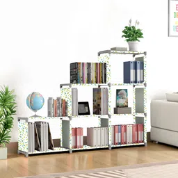 mezire Compact C9-Tier Book Organizer/Shoe/Chappal/Book/Clothes Rack with Plastic Joint Metal Open Book Shelf image 1