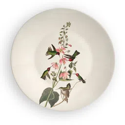 quirk india Multicolour Ceramic Indian Chirping Humming Birds Decorative Wall Plate image 2