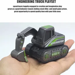 deuson ecom Unbreakable Construction Excavator Toy Set Crane Roller Mixer Truck Transporter image 3