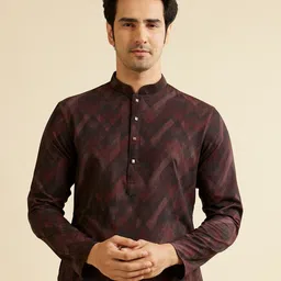 manyavar Men Printed Cotton Blend Straight Kurta image 1