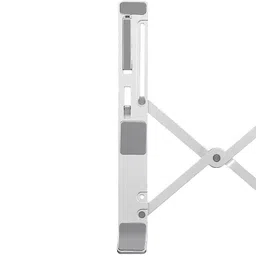 QueryZen Aluminium Portable Notebook Holder Adjustable Foldable Ventilated Desk Tablet Laptop Stand for New Apple MacBook Pro Air and ASUS Samsung HP Dell Acer Aluminium Desk Stand Laptop Stand with Adjustable Height Compatible with Universal Laptops image 4