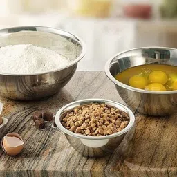 humneed Steel Serving Bowl light weight Stainless Steel Serving Bowl Dinner Bowl Mixing Bowl Set of 3 image 3