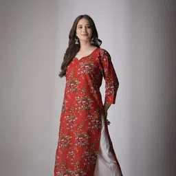 jaipur fashion Women Printed Viscose Rayon Straight Kurta image 2