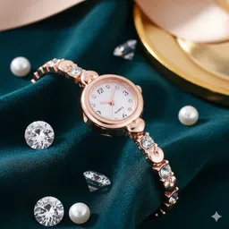 moover Analog Watch - For Women DMN-RSGLD/WHITE-j1 image 5